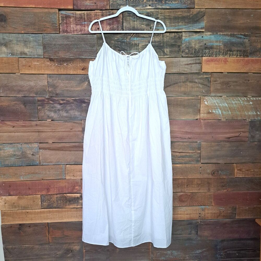 H&M White Spaghetti Strap Maxi Dress